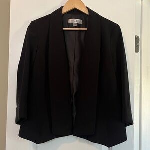 Kasper Women’s Black Blazer Suit Jacket Size 8 – Polished Open Front